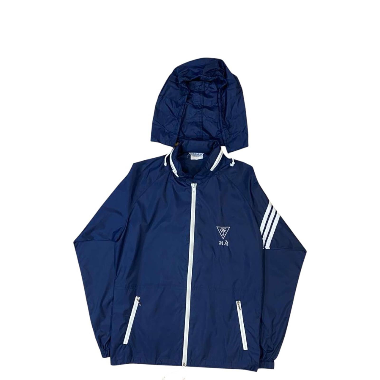 Vintage 1970's Adidas Descente Made in Japan Jacket 3 Stripes Navy M BNWOT