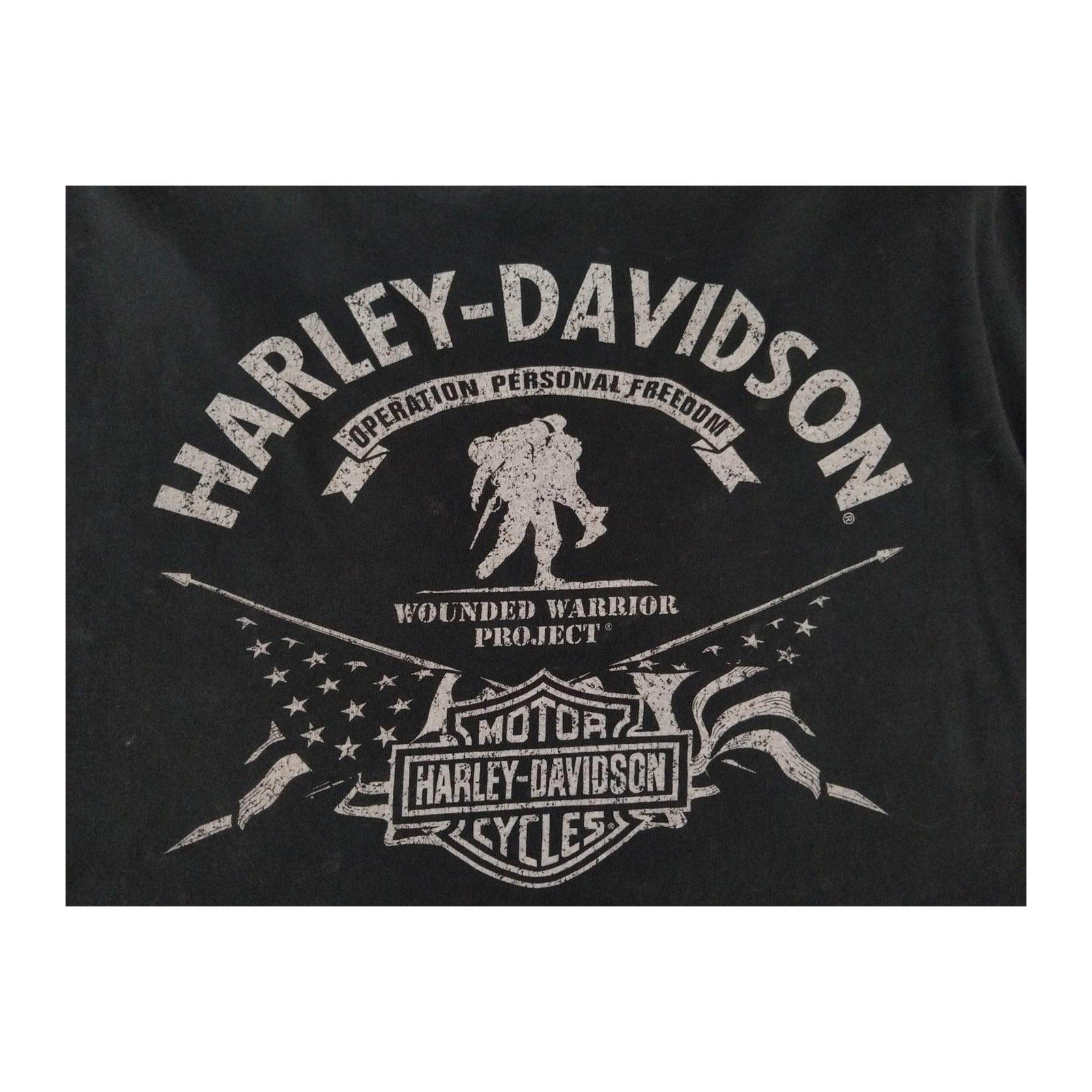 Harley Davidson Women's Wounded Warrior Short Sleeve T Shirt Black 2XL