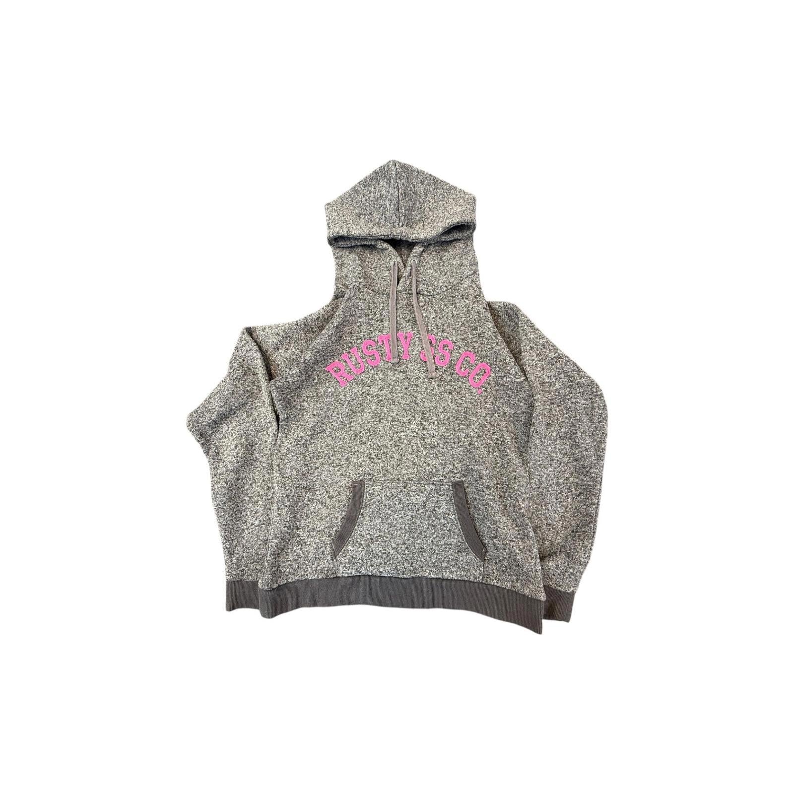 Rusty Surf Women's Y2K Embroidered Hoodie Grey M
