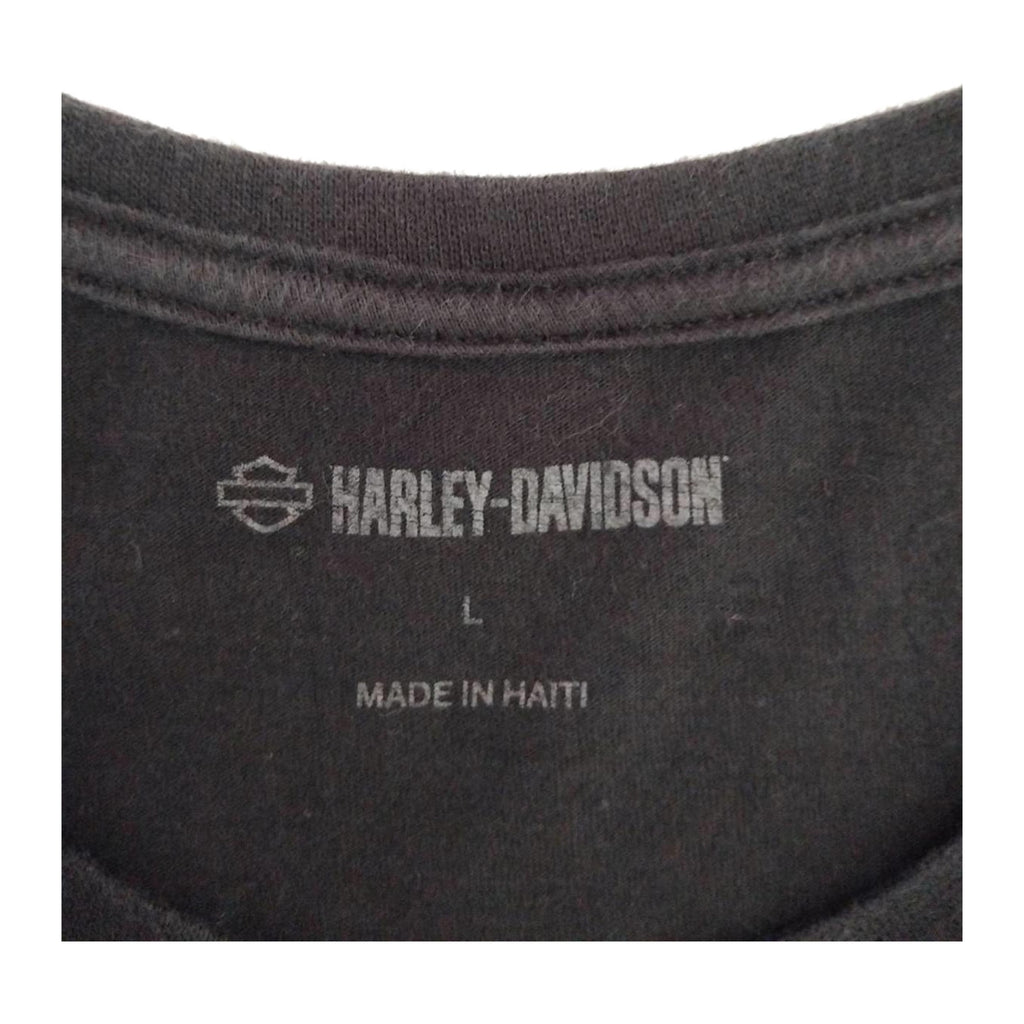 Vintage Harley Davidson Women's USA 1 Flag Short Sleeve T Shirt Black L