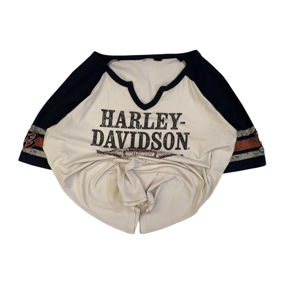 Harley Davidson Women's Baseball Style T Shirt White 2XL