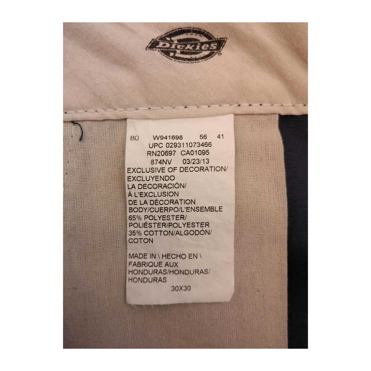 Vintage Dickies 874 Original Fit Straight Leg Trouser Navy W30 L30