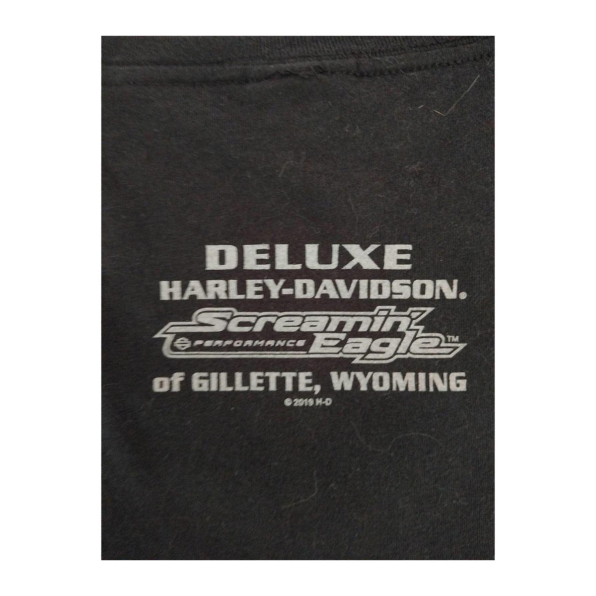 Vintage Harley Davidson Women's Screamin Eagle V Neck T Shirt Black M