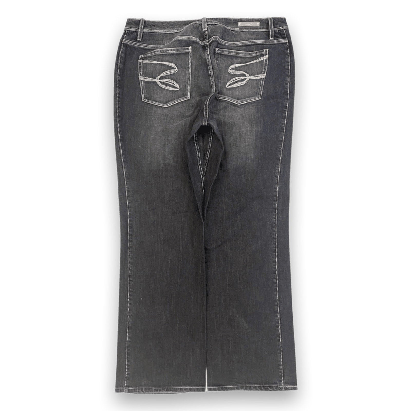 SEVEN7 Women's Y2K Contrast Stitch Bootcut Denim Jeans Black US16