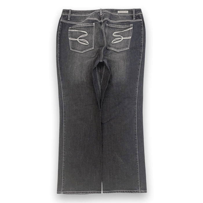 SEVEN7 Women's Y2K Contrast Stitch Bootcut Denim Jeans Black US16