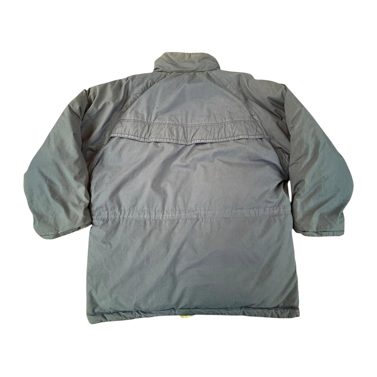 Goose Down Jacket Quilted Heavy Winter Vintage 1980's Coat Blue L