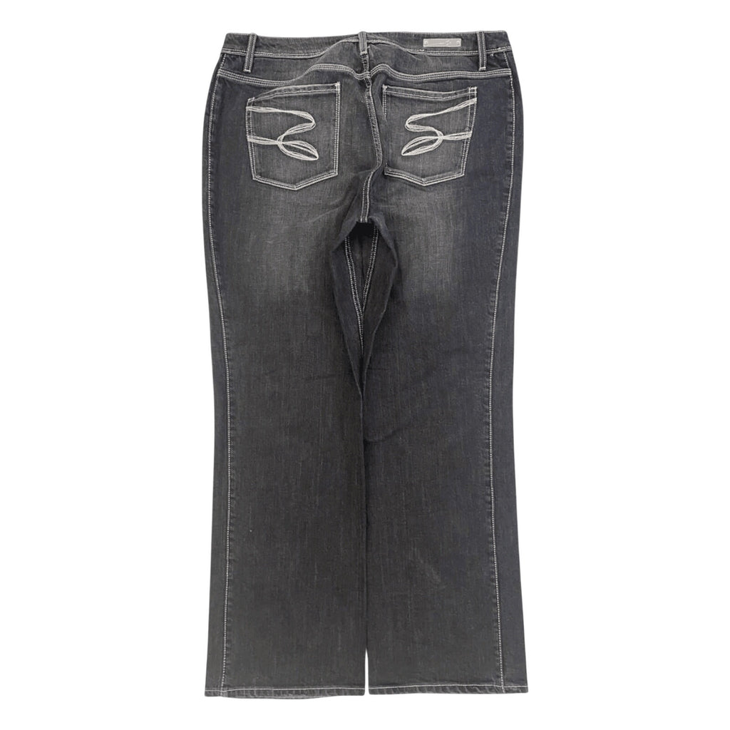 SEVEN7 Women's Y2K Contrast Stitch Bootcut Denim Jeans Black US16