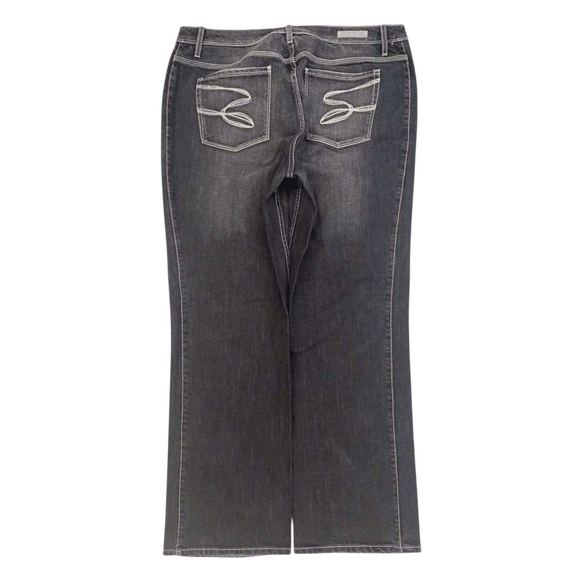 SEVEN7 Women's Y2K Contrast Stitch Bootcut Denim Jeans Black US16