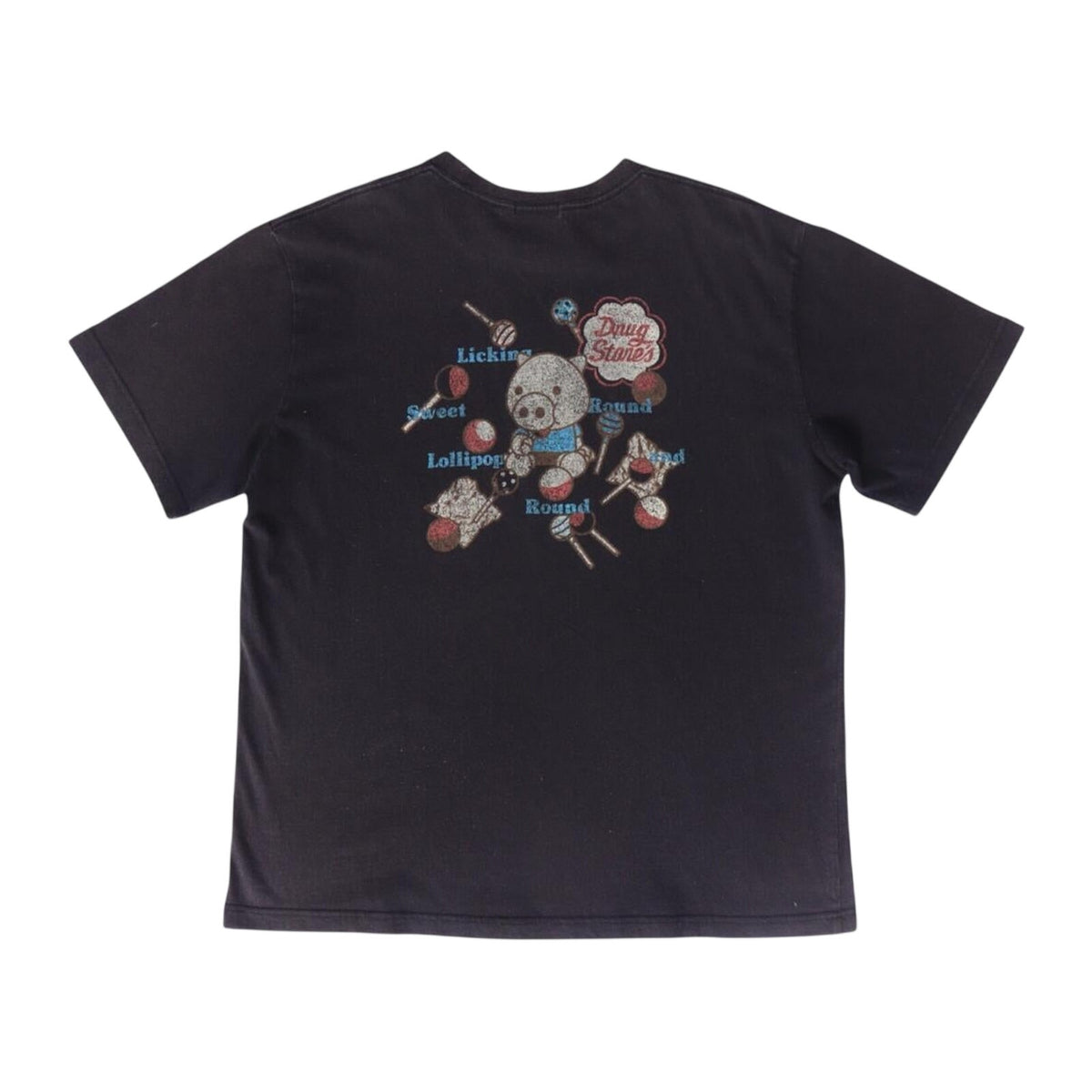Drug Stores Japan Y2K Vintage Short Sleeve Graphic T Shirt Black L