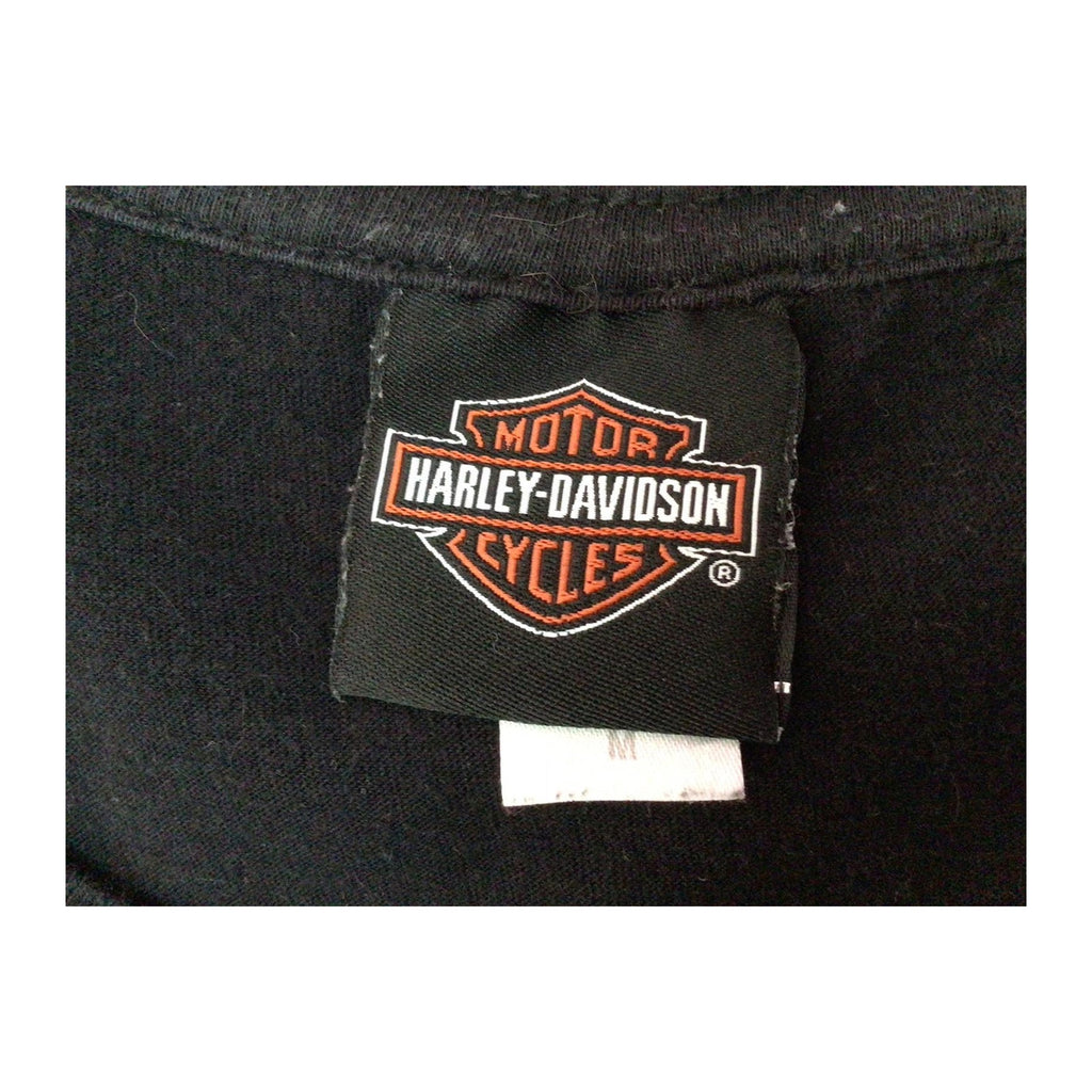 Vintage Harley Davidson Women's Skull Logo Mother Road T Shirt Black M