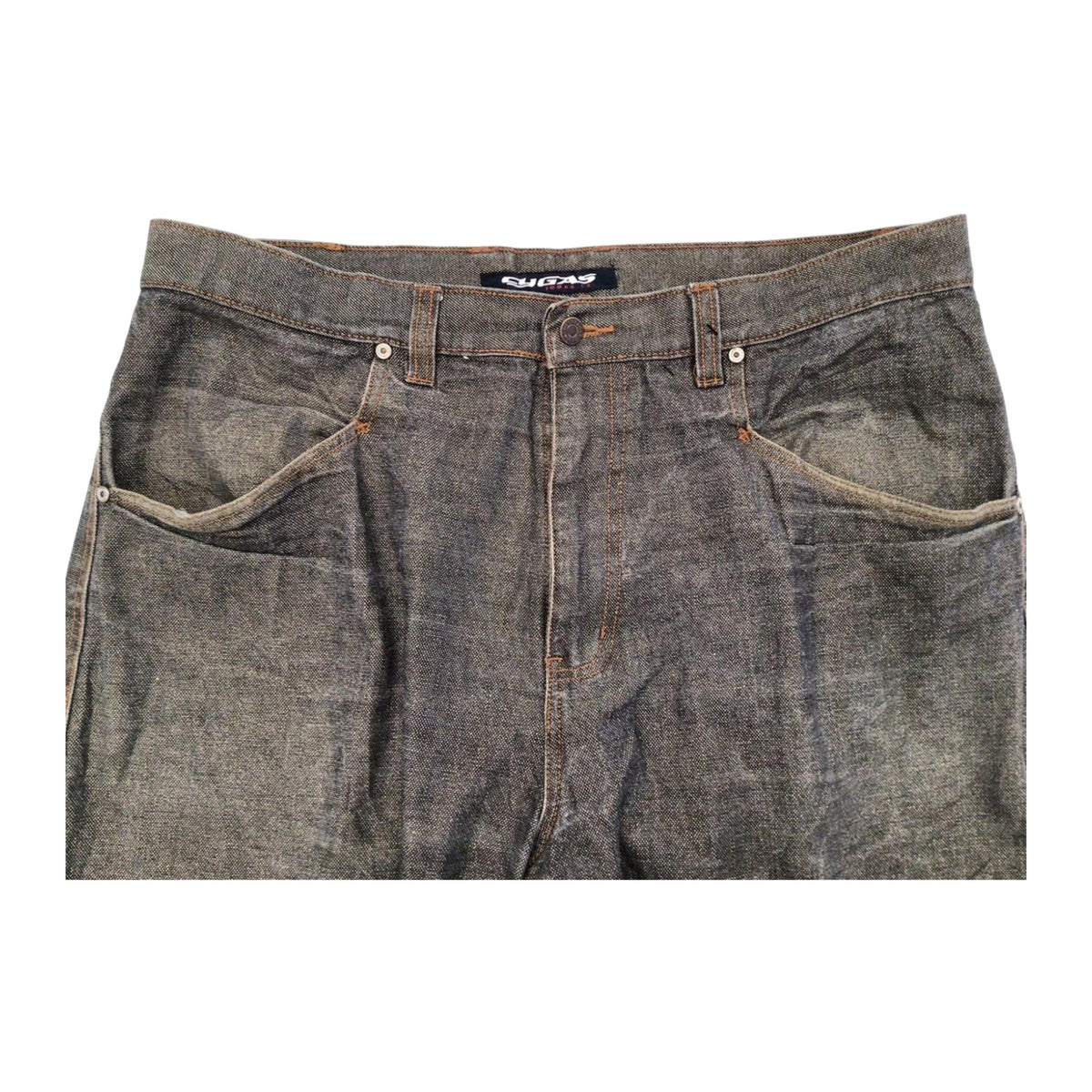 CYGAS Straight Jeans Metallic Cotton Blend Grey Mens W38 L34