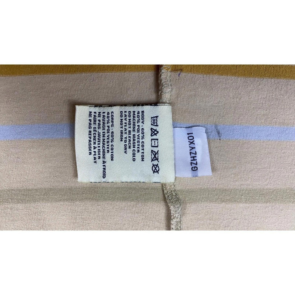 Karl Kani Y2K Baggy Striped Short Sleeve T Shirt Beige L