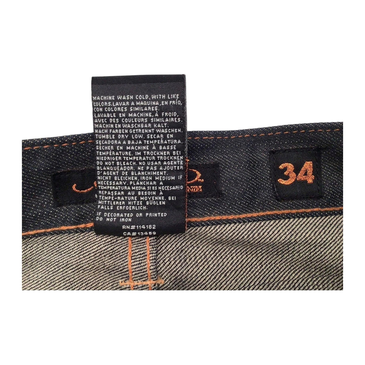 Ed Hardy Y2K Embroidered Dark Wash Denim Jeans W34 L34