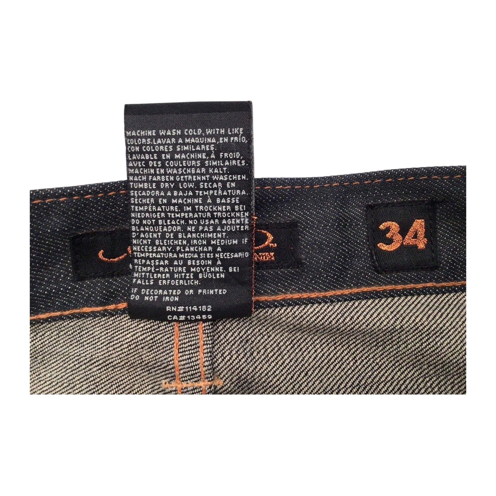 Ed Hardy Y2K Embroidered Dark Wash Denim Jeans W34 L34