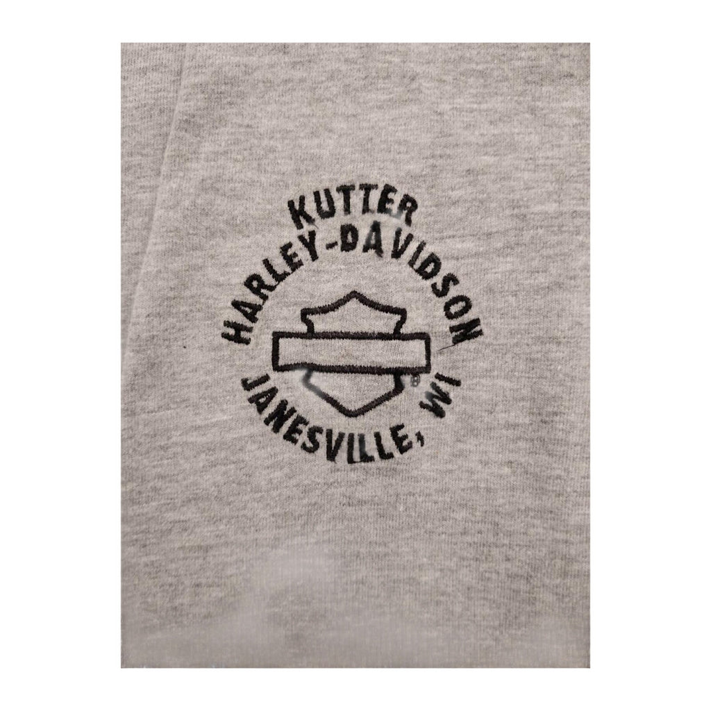 Harley Davidson Embroidered Logo Short Sleeve T Shirt Grey 2XL Made USA