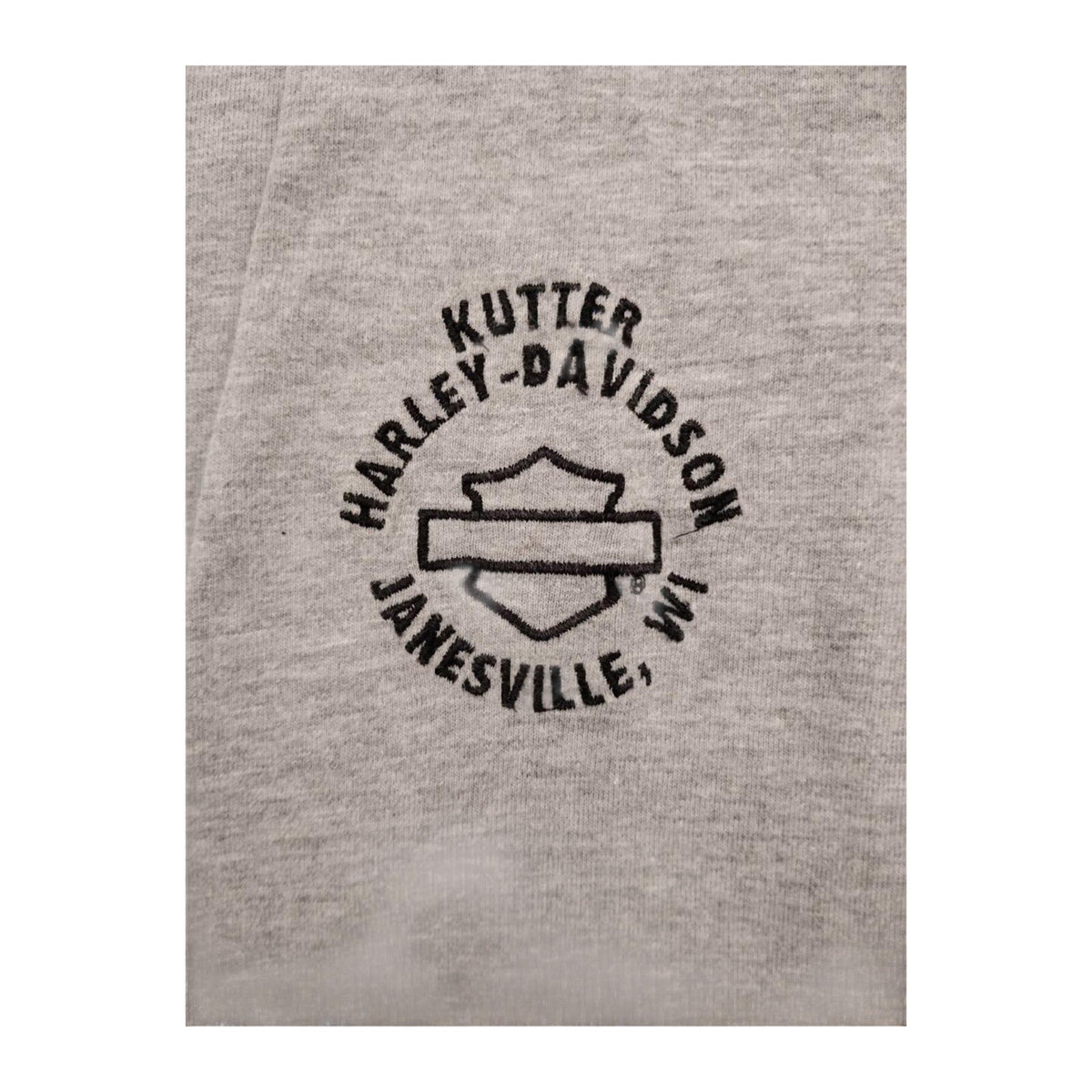 Harley Davidson Embroidered Logo Short Sleeve T Shirt Grey 2XL Made USA