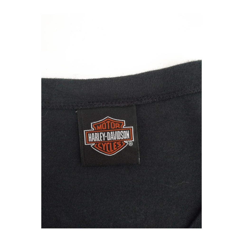 Harley Davidson Women's 110th Anniversary Short Sleeve V Neck T Shirt Black XL