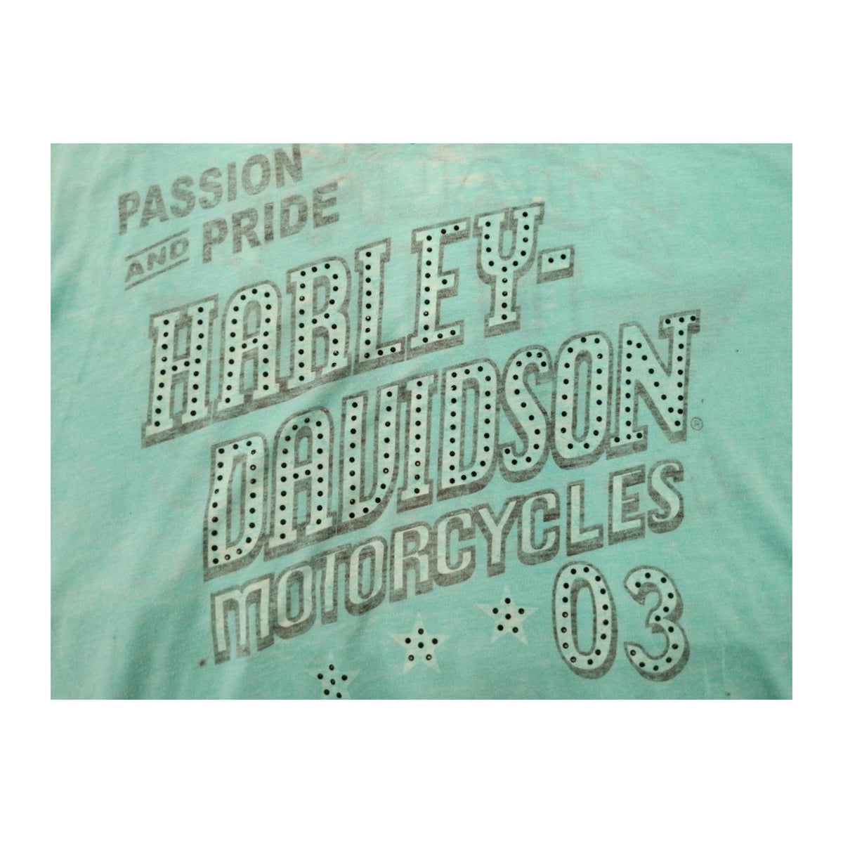 Harley Davidson Passion and Pride Women's Short Sleeve T Shirt Turquoise 2XL