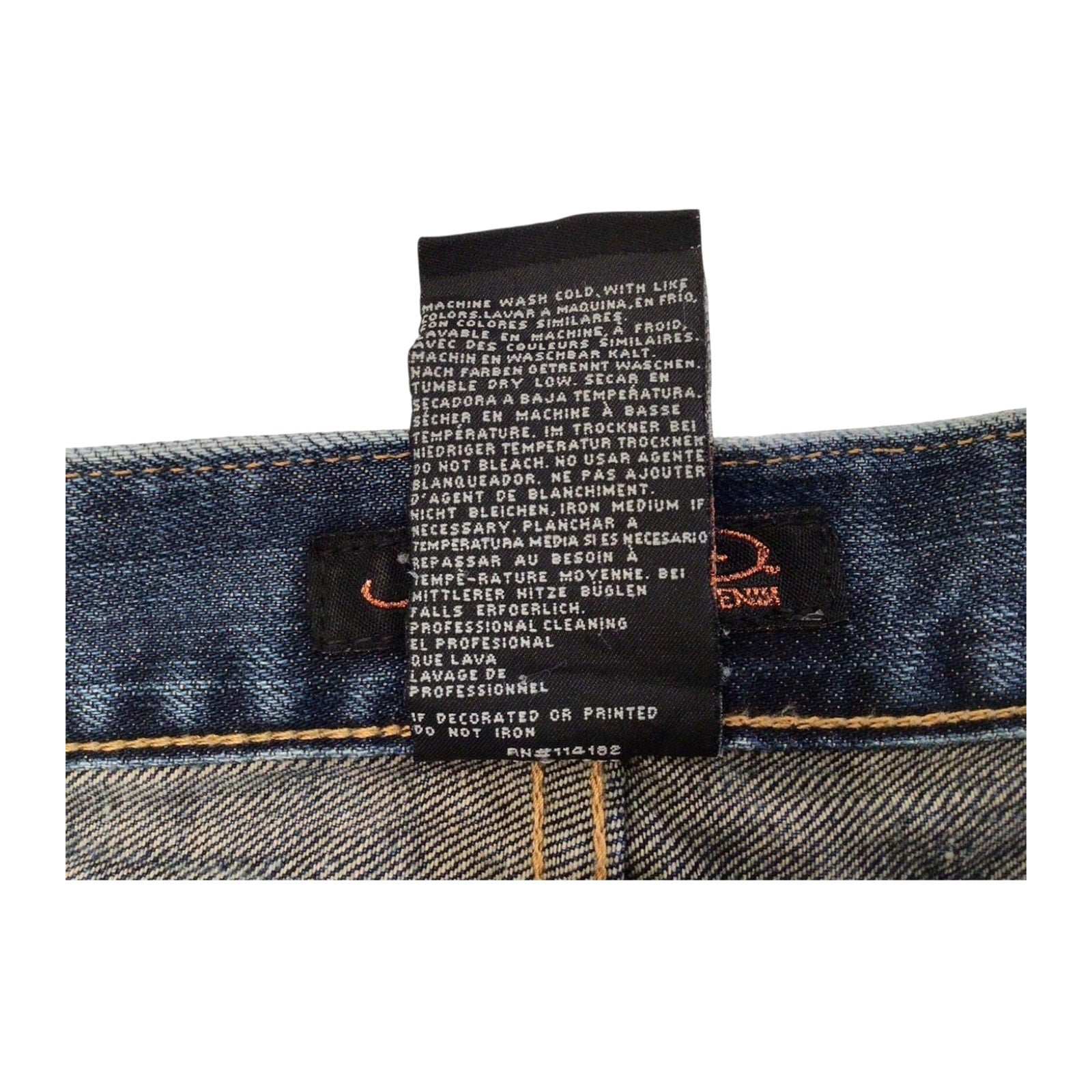 Ed Hardy Y2K Embroidered Distressed Denim Jeans W38 L34