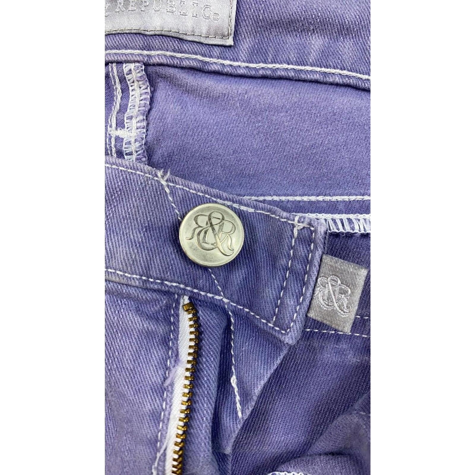 Rock & Republic Women's Edie Micro Flare Denim Lavender Y2K Vintage UK10