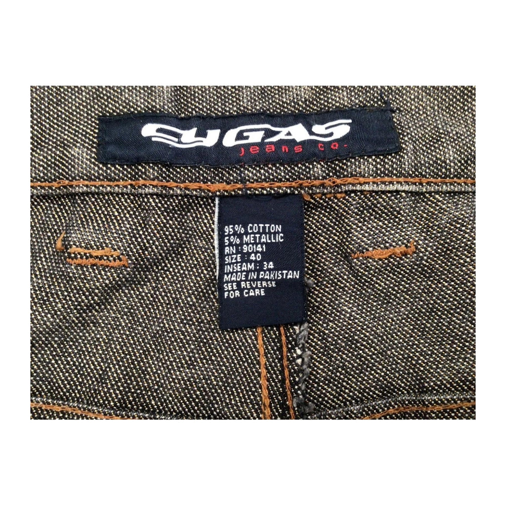 CYGAS Straight Jeans Metallic Cotton Blend Grey Mens W38 L34