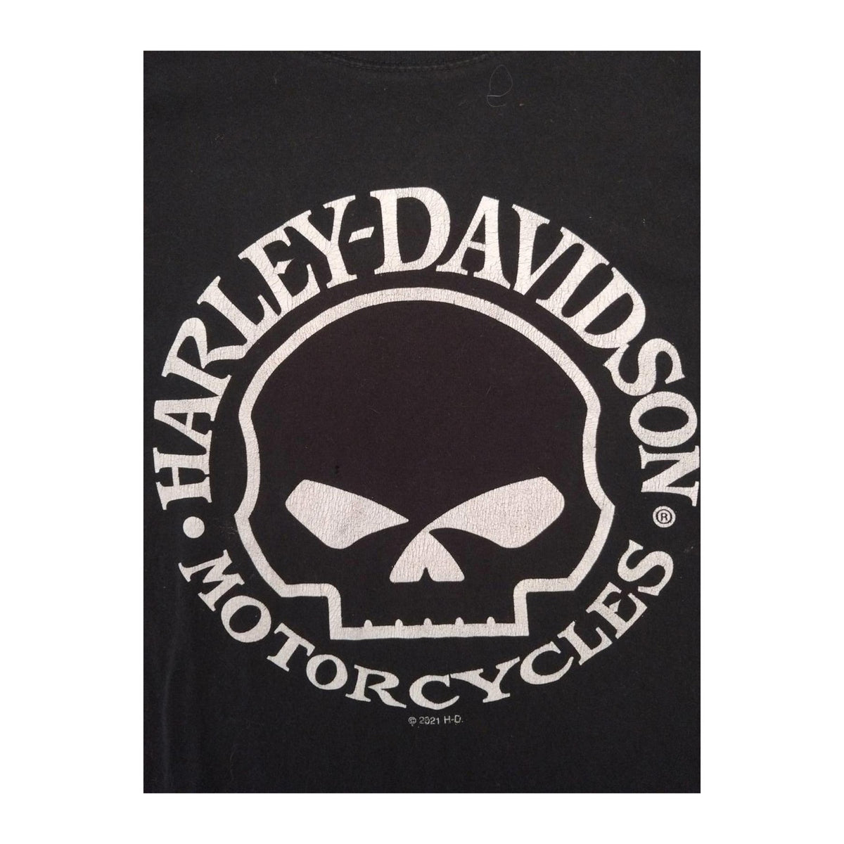 Vintage Harley Davidson Women's Skull Logo Mother Road T Shirt Black M