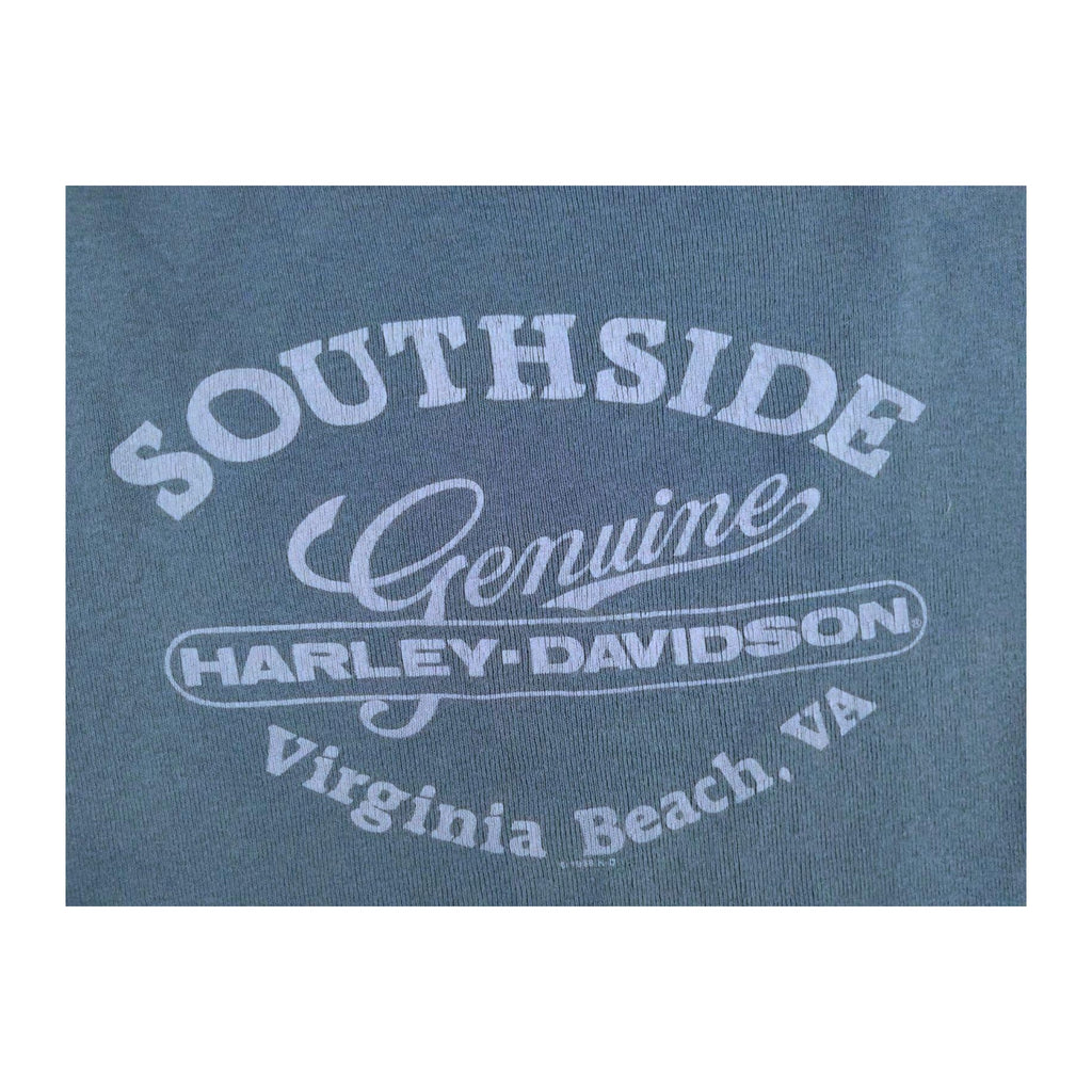 Harley Davidson Women's Sleeveless Henley T Shirt Blue XL