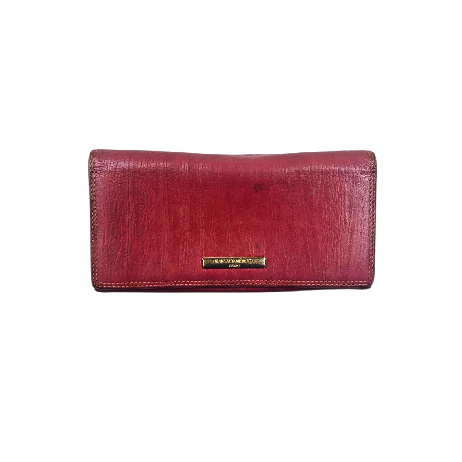 Kansai Yamamoto Femme Classic Vintage Leather Wallet Pink