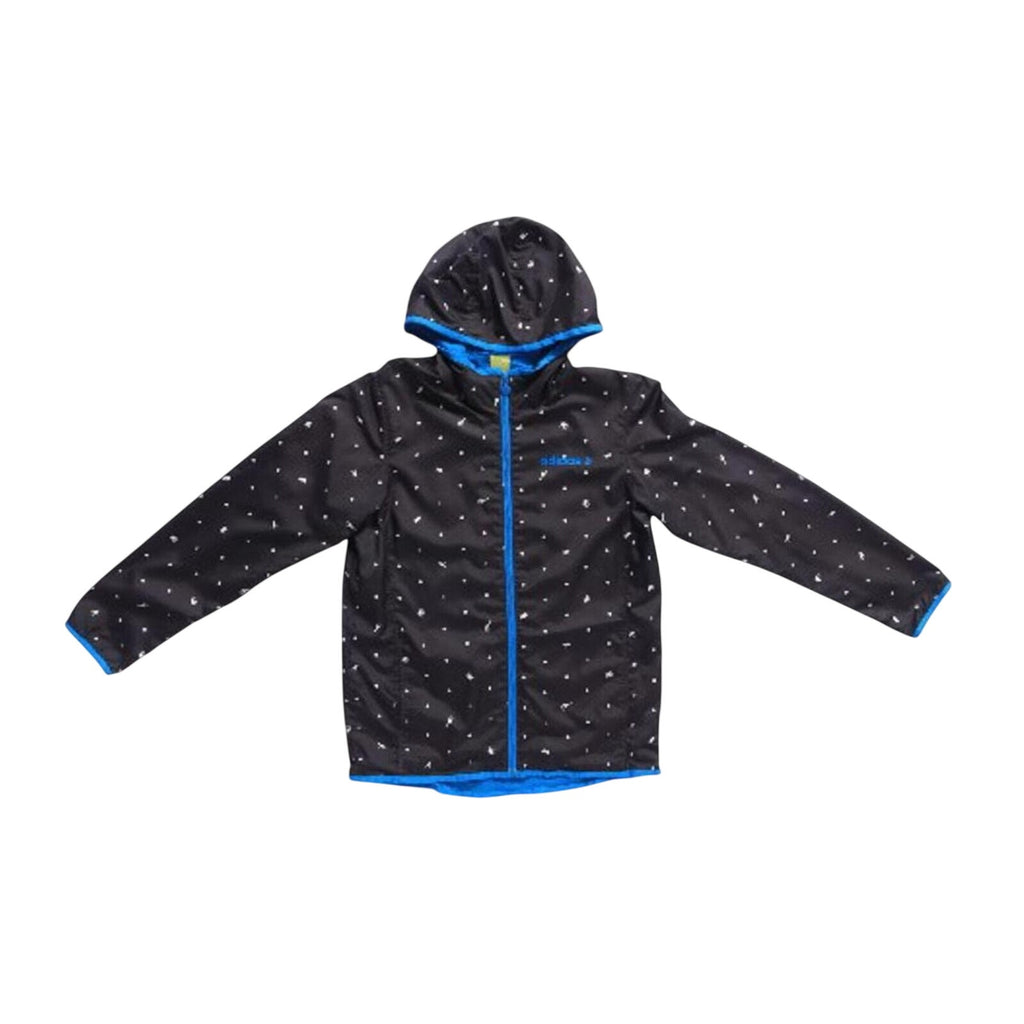 Vintage Adidas NEO Japan Mesh Lined Polka Dot Hooded Windbreaker Black M