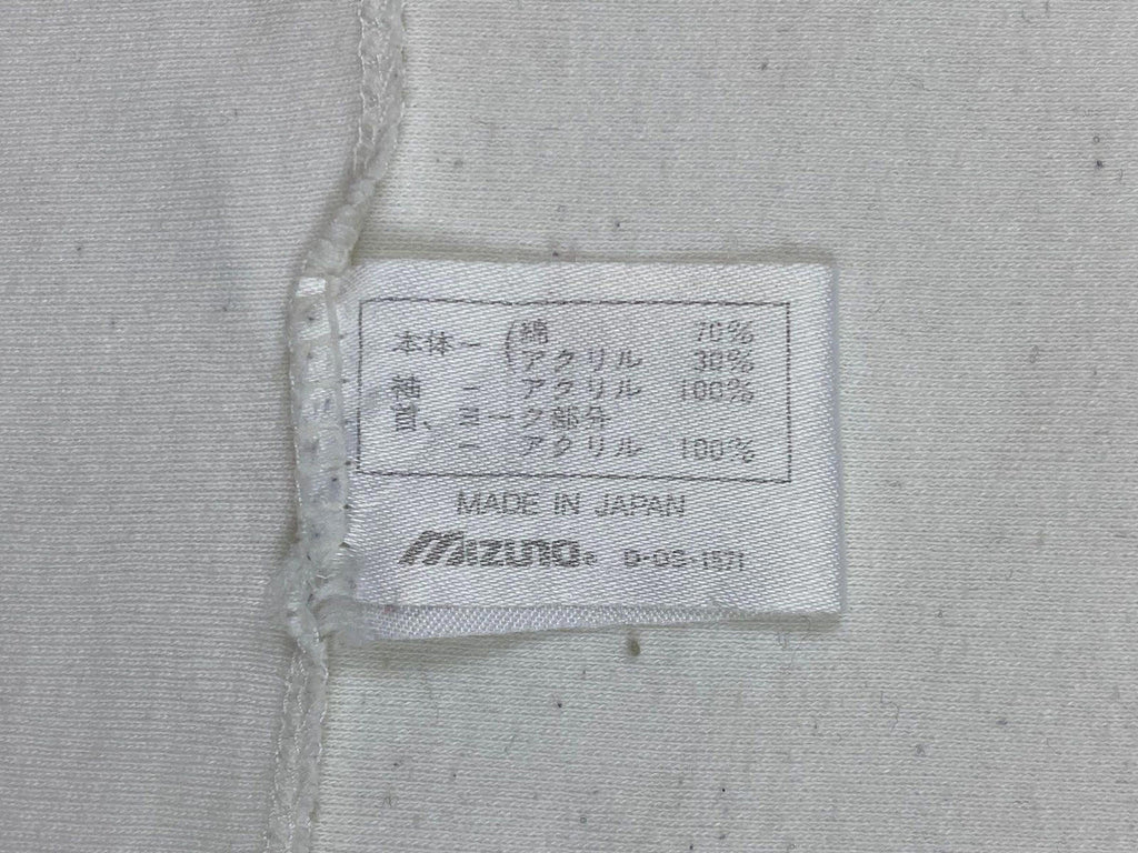 Vintage Mizuno Made In Japan Long Sleeve Baseball T Shirt White Navy M