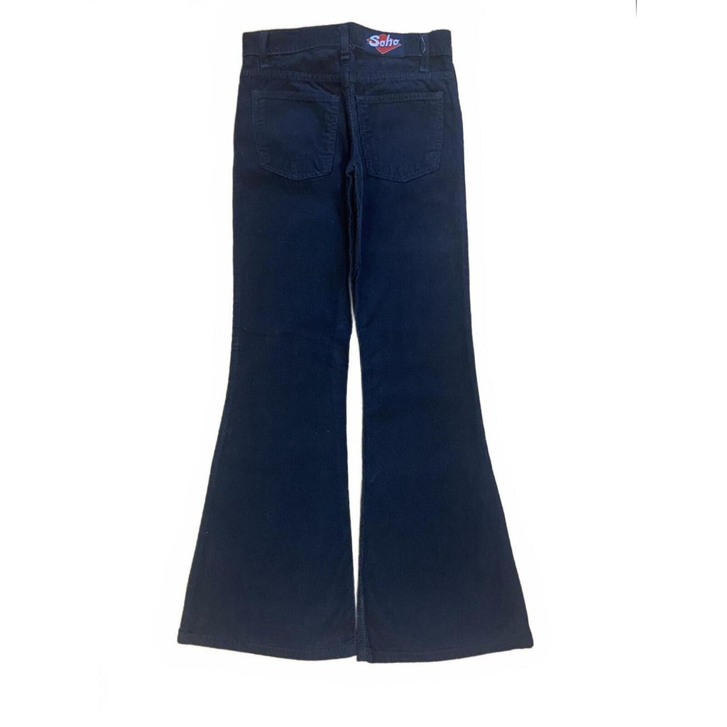 Soho Deadstock Women's Y2K Flared Corduroy Jean Black 16L