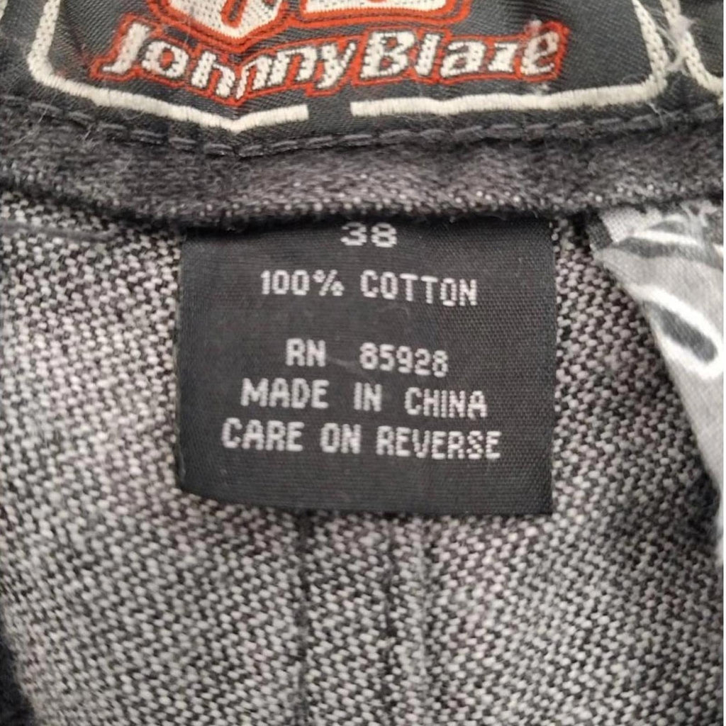 Johnny Blaze Y2K Hip Hop Relaxed Fit Denim Jeans Black W29 L24