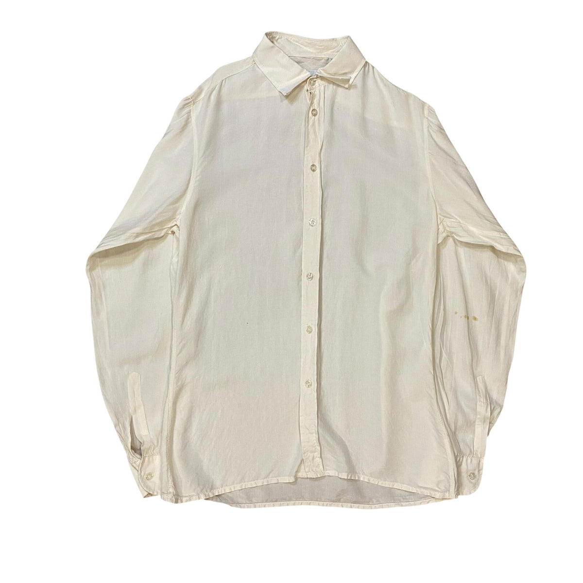 Vintage LG Adams Pure Silk Button Up Shirt Cream M