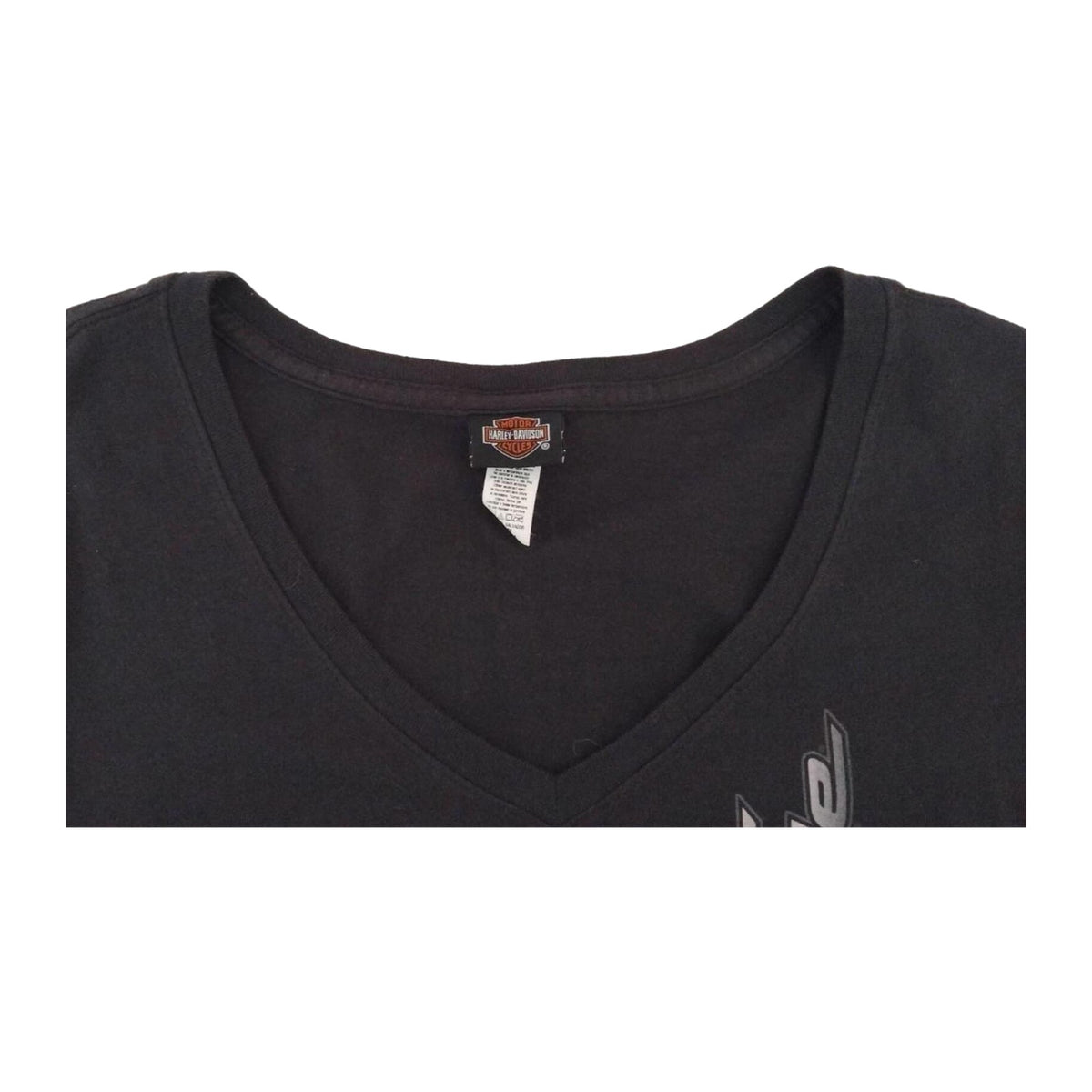 Vintage Harley Davidson Women's Screamin Eagle V Neck T Shirt Black M