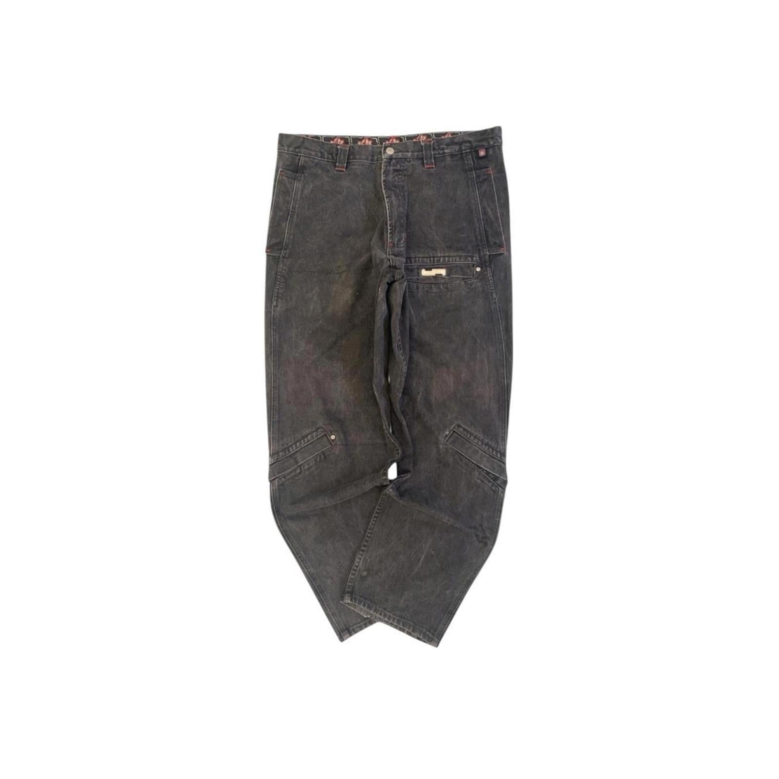 Johnny Blaze Y2K Hip Hop Relaxed Fit Denim Jeans Black W29 L24