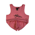 Harley Davidson Women's Embroidered Ribbed Tank Top Pink 2XL made USA