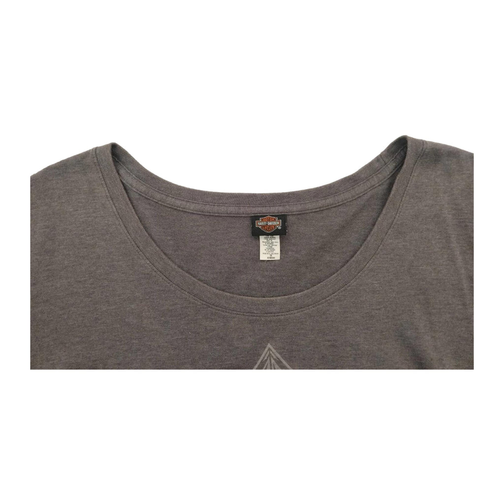 Vintage Harley Davidson Women's Y2K Filigree Cross Short Sleeve T Shirt Grey 3XL