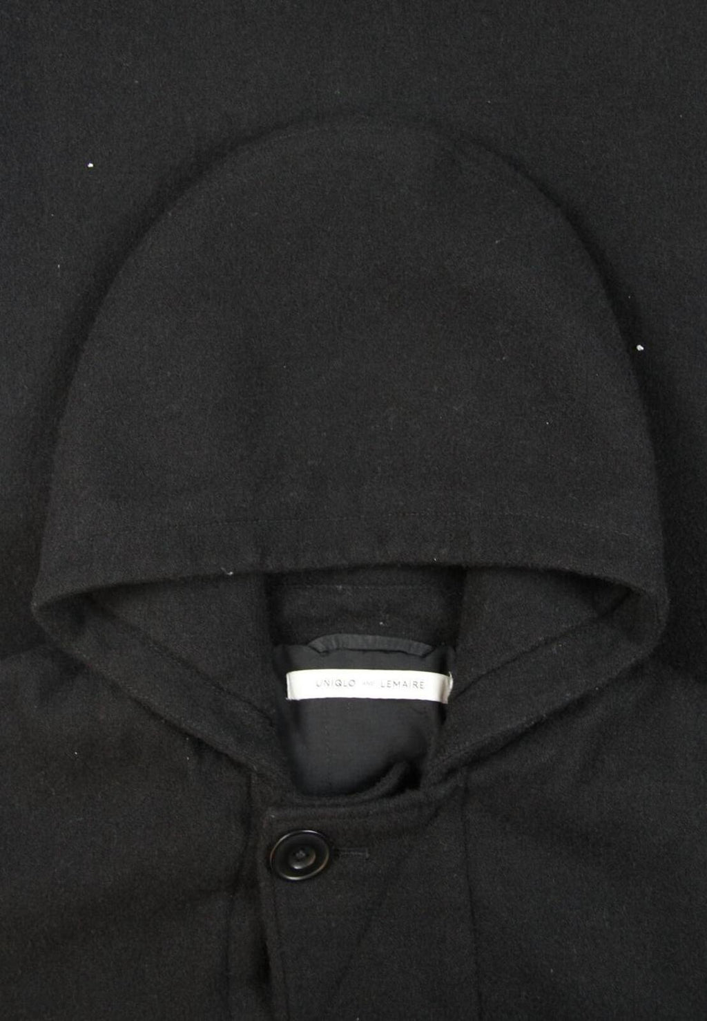 Lemaire X Uniqlo Women's Wool Blend Hooded Overcoat Black L