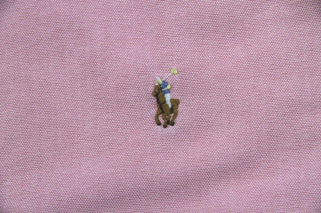 Ralph Lauren Women's Short Sleeve Cotton Button Down Shirt Pink XS