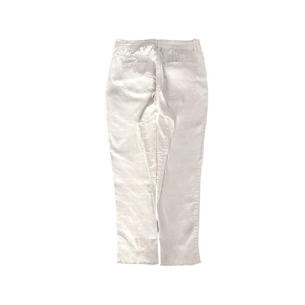 Massini Women's Cropped Capri Classic Denim Jeans White 6