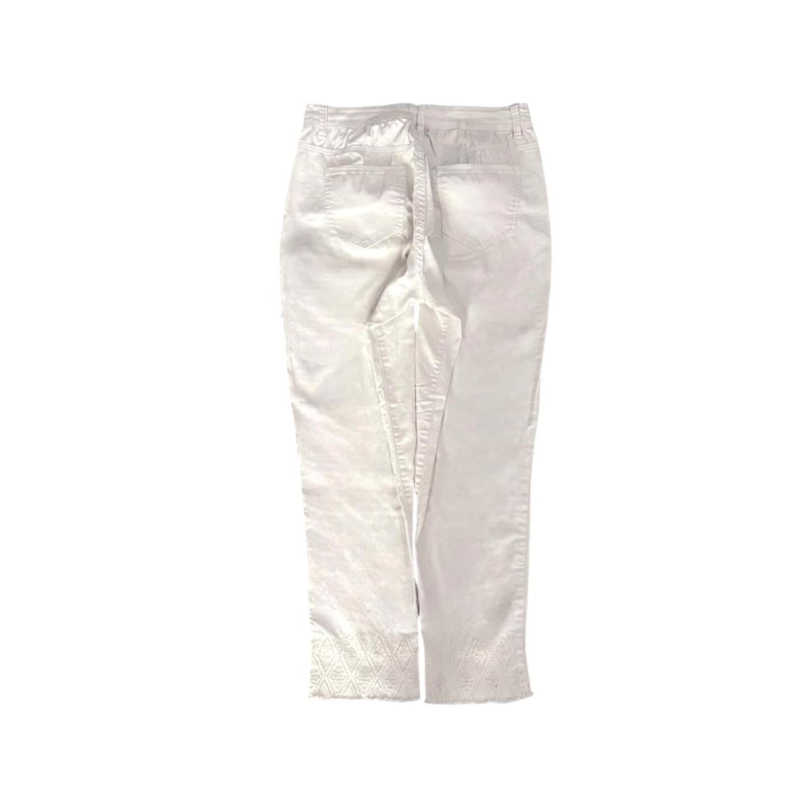 Massini Women's Cropped Capri Classic Denim Jeans White 6
