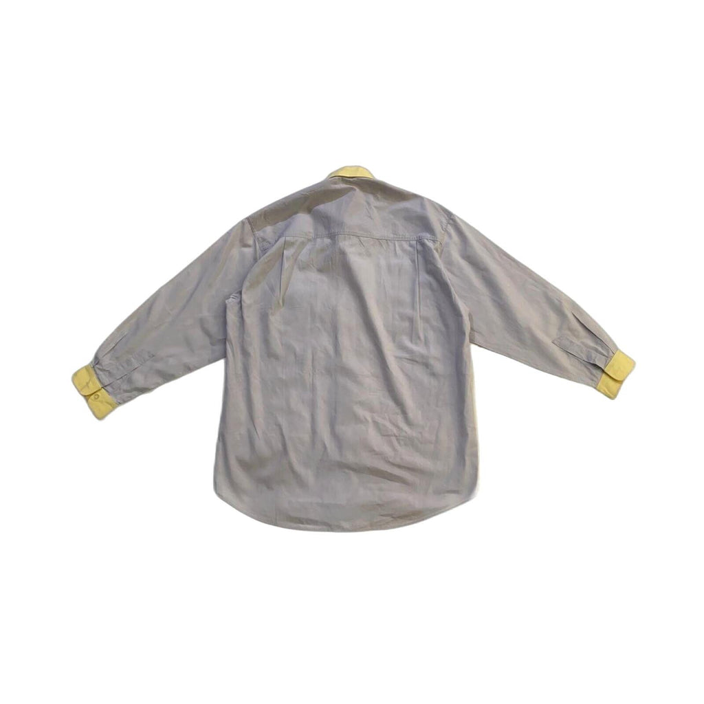 Vintage Japanese Collared Work Button Up Shirt Grey M