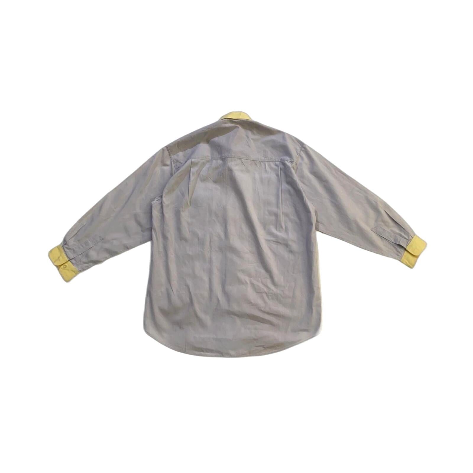 Vintage Japanese Collared Work Button Up Shirt Grey M