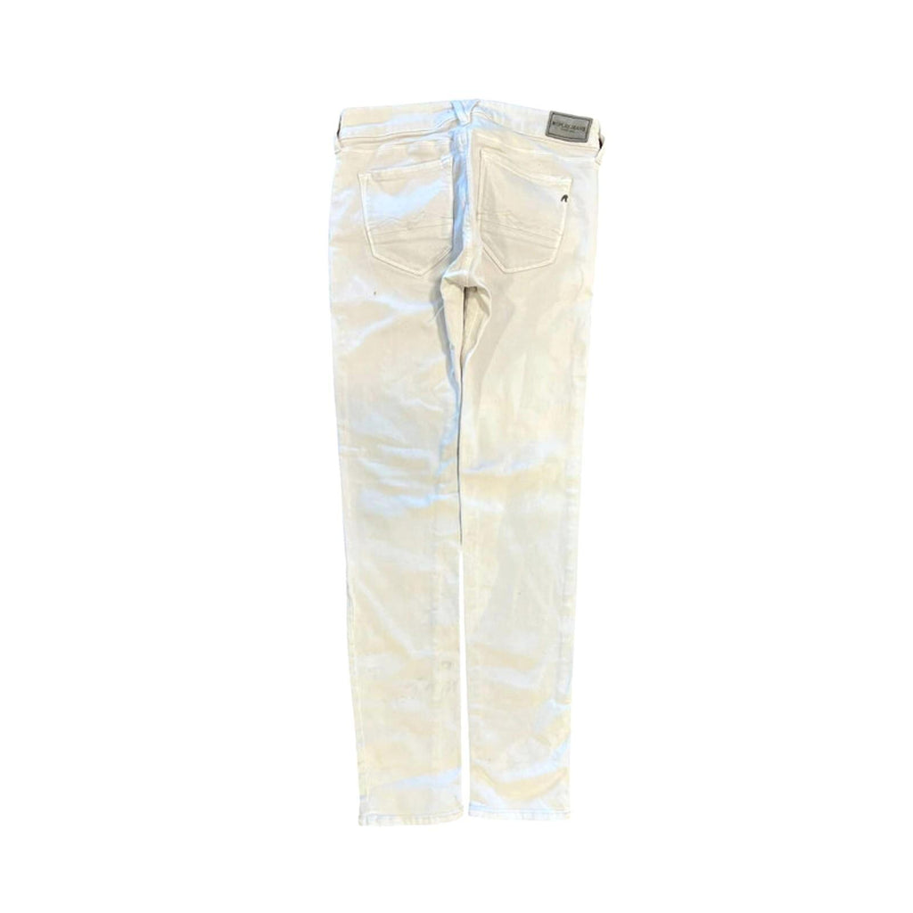 Replay 00s Indie Sleaze Zipper Pocket Skinny Denim Jeans White 4