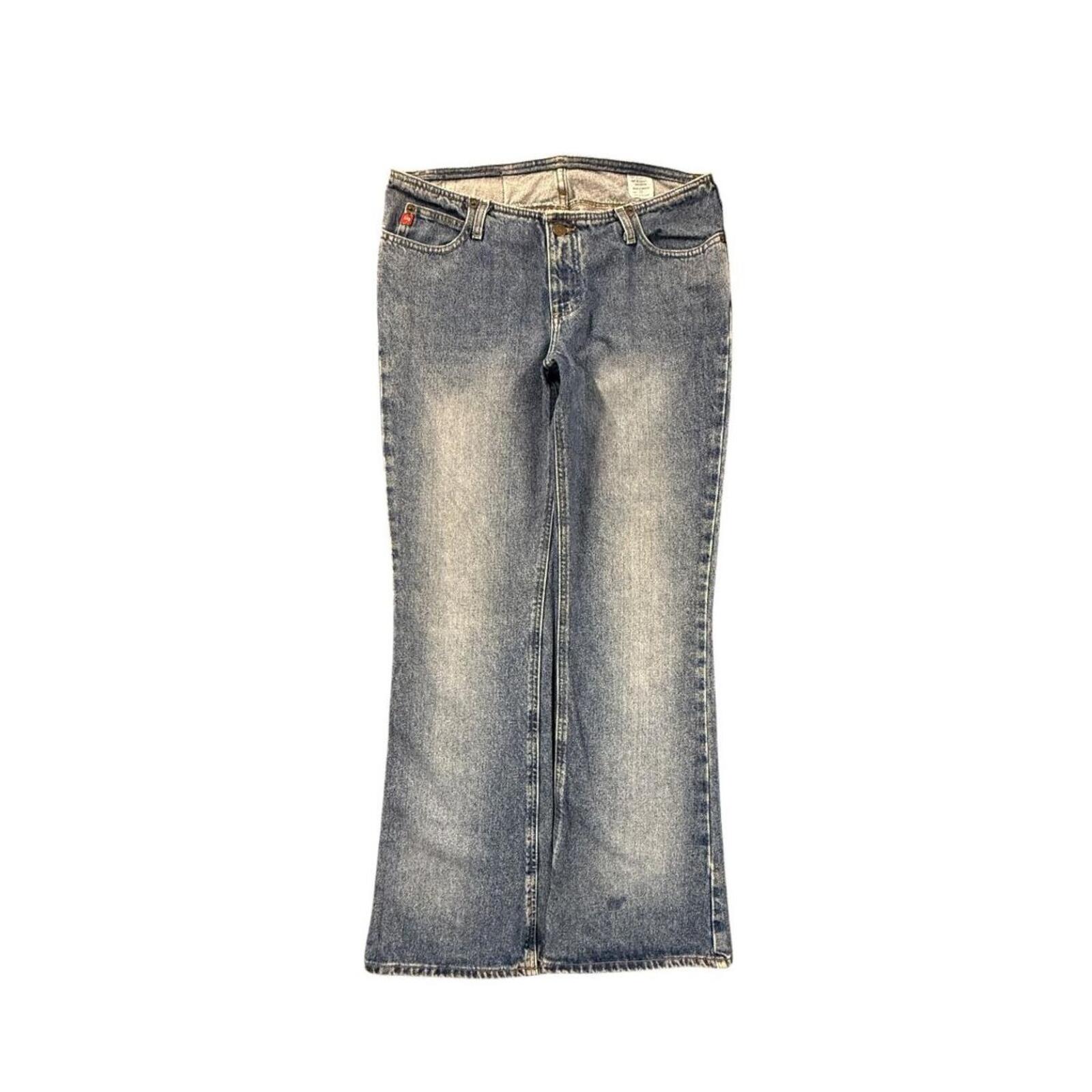 MUDD Women’s Y2K Vintage Low Cut Line Flared Denim Jean 12