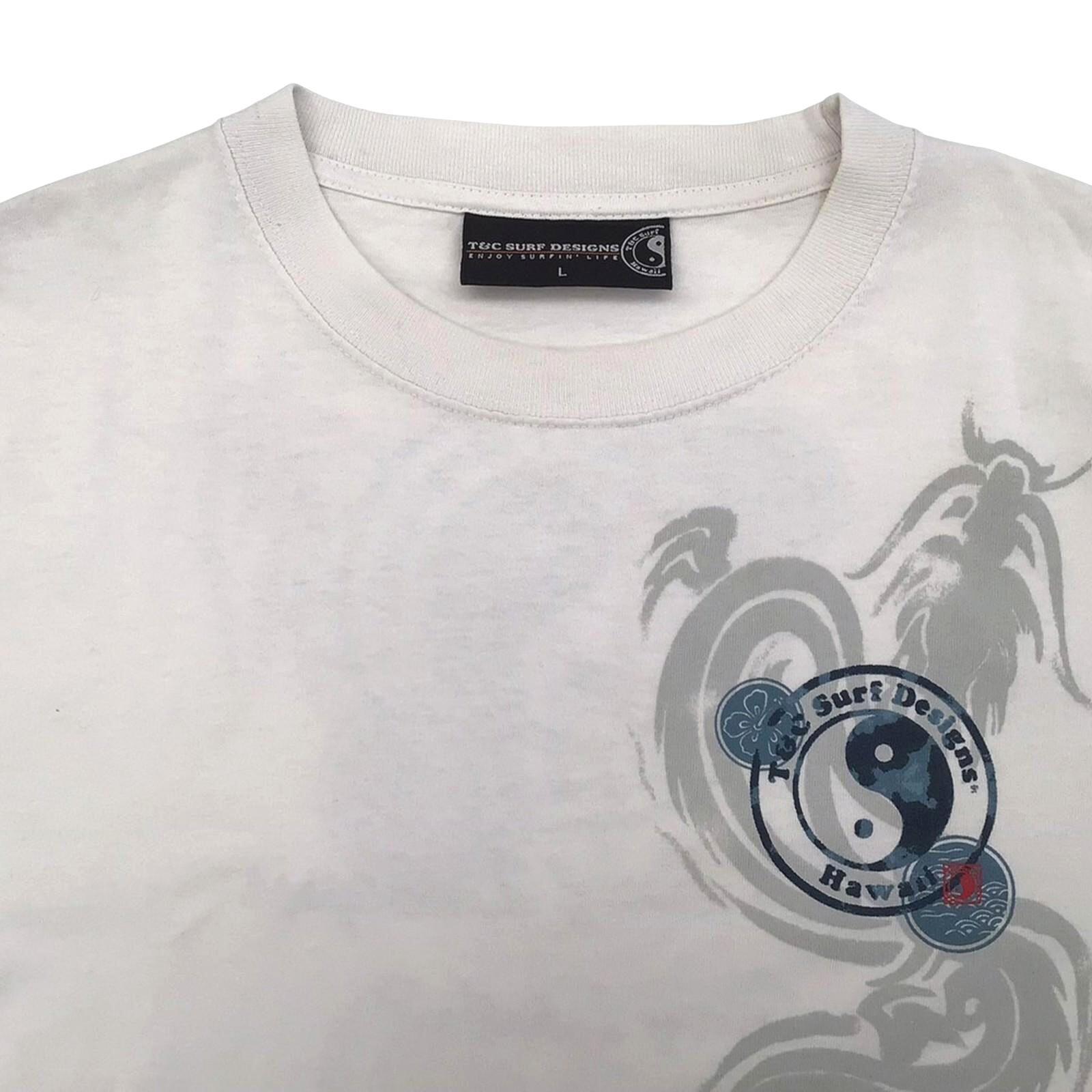 T&C Surf Men's Y2K Dragon Logo Short Sleeve T Shirt White L