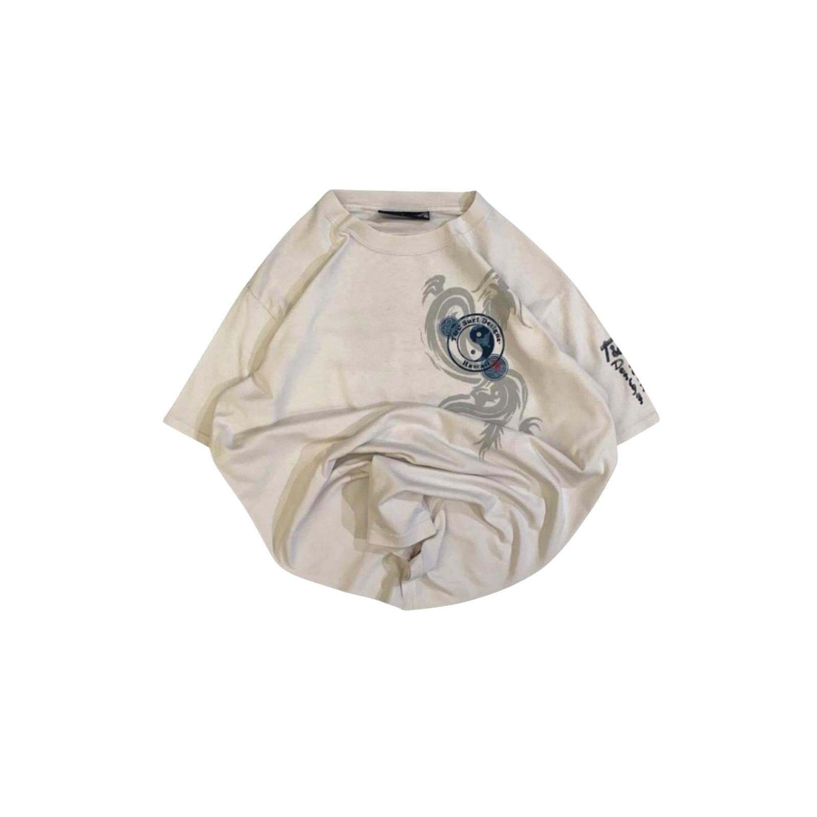 T&C Surf Men's Y2K Dragon Logo Short Sleeve T Shirt White L