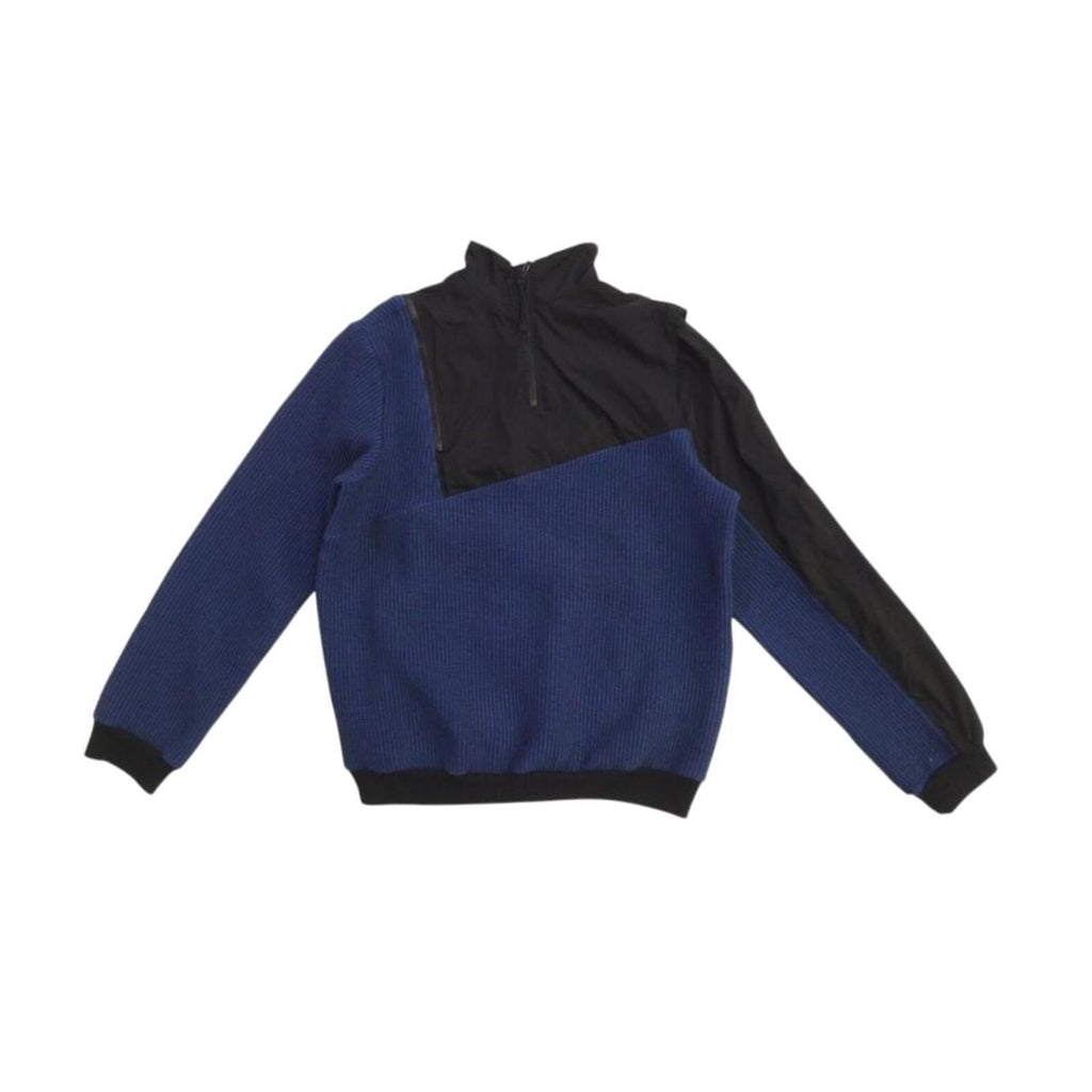Nasir Mazhar A/W 2016 Men's Two Tone Multi Zip Sweater Blue Size L