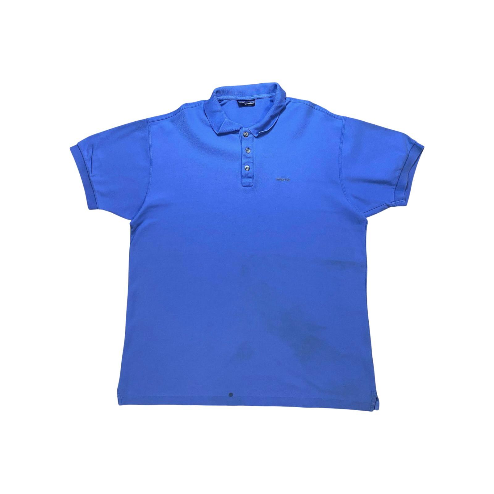Vintage Patagonia Polo Shirt 1990's Bright Blue Size L