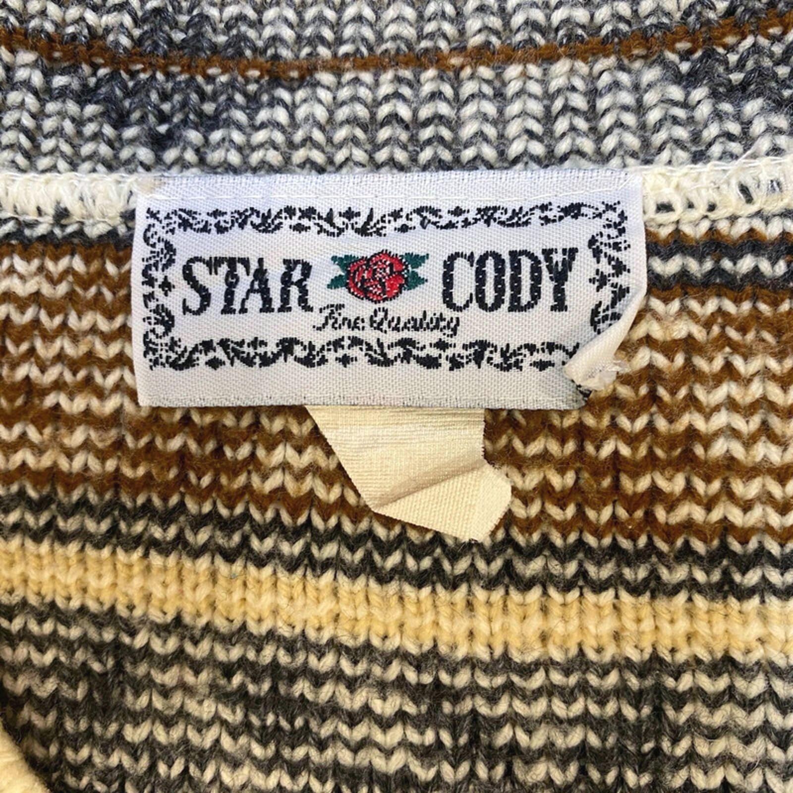 Star Cody Vintage 1980s Women's Chunky V Neck Knit Sweater White M